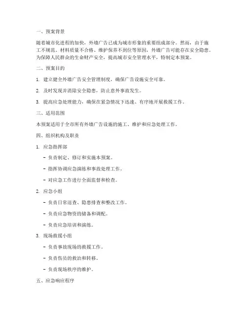 外墙广告应急预案范文