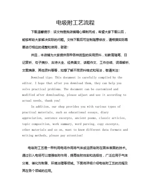 电吸附工艺流程