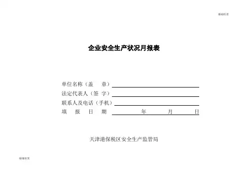 企业安全生产状况月报表 .doc