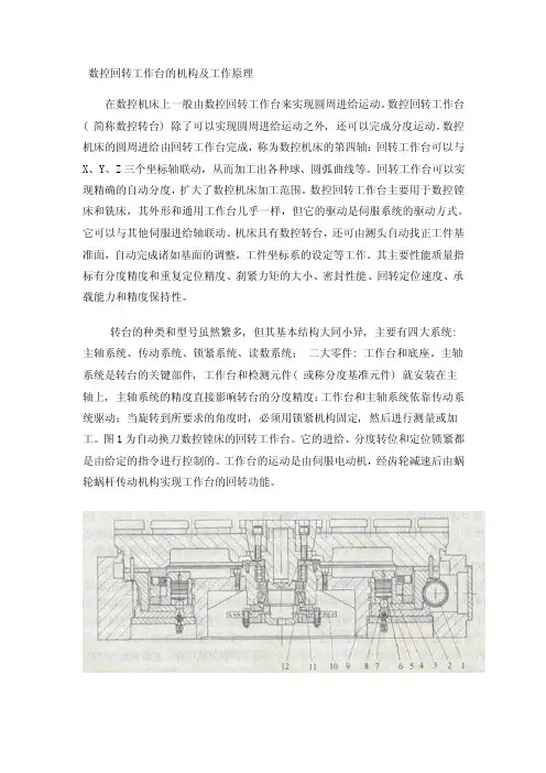 数控回转工作台的机构及工作原理