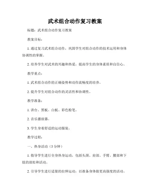 武术组合动作复习教案