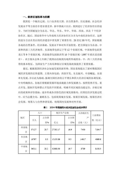 60年中国经济区域发展