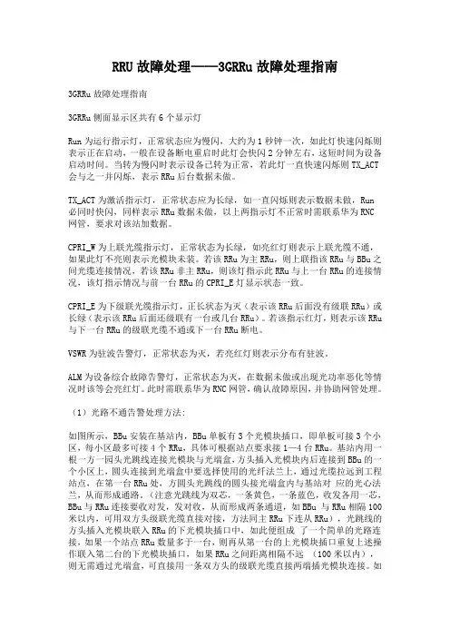 RRU故障处理——3GRRu故障处理指南