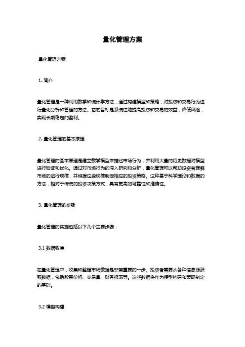 量化管理方案