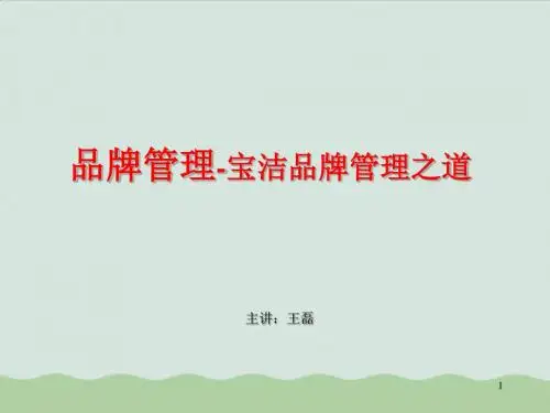 宝洁品牌管理之道(PPT 34页)