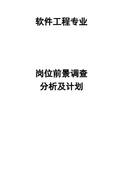 岗位前景分析及计划