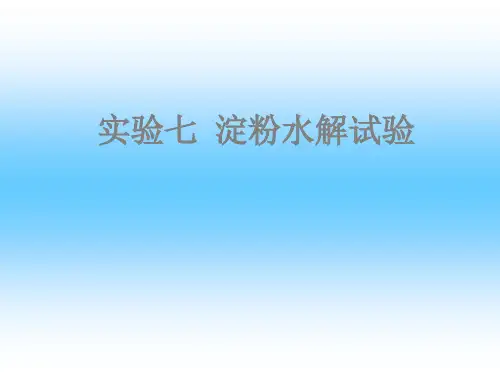 实验七_淀粉水解试验