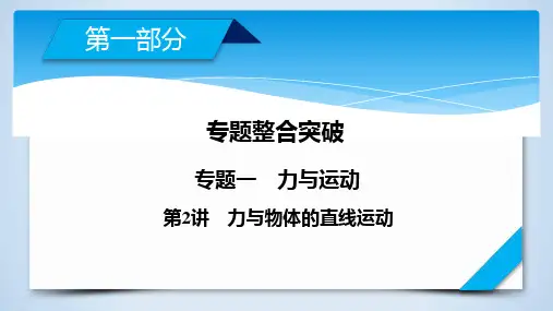 高考物理一轮复习专题：第2讲力与物体的直线运动课件