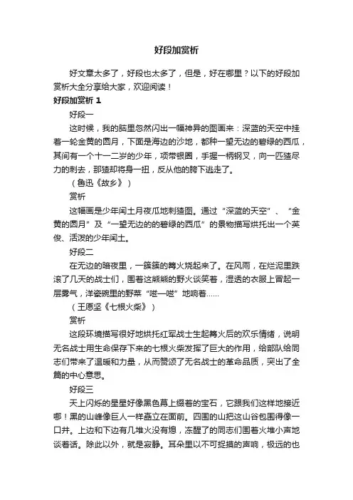 好段加赏析