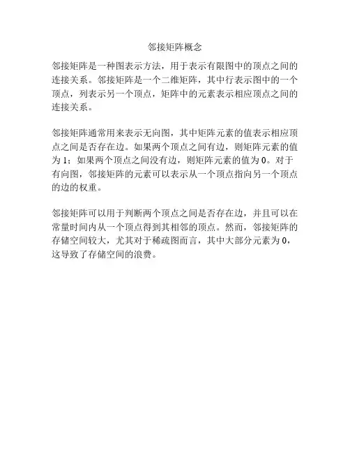 邻接矩阵概念
