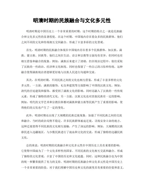 明清时期的民族融合与文化多元性