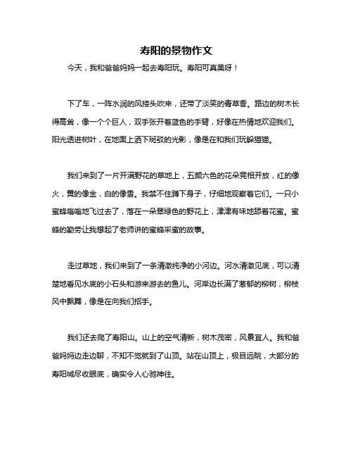 寿阳的景物作文