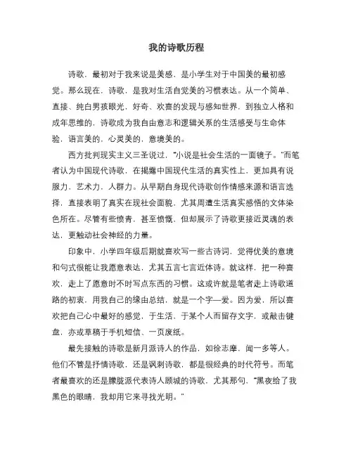 我的诗歌历程