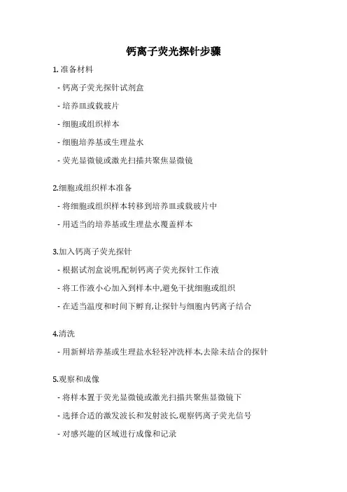 钙离子荧光探针步骤