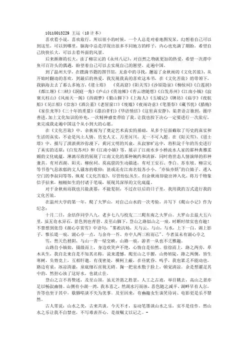 《文化苦旅读书报告