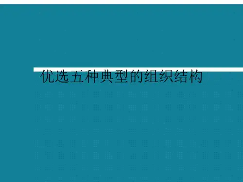 优选五种典型的组织结构