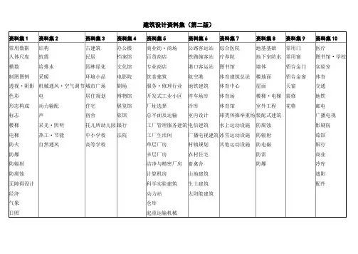 建筑设计资料集(第二版)