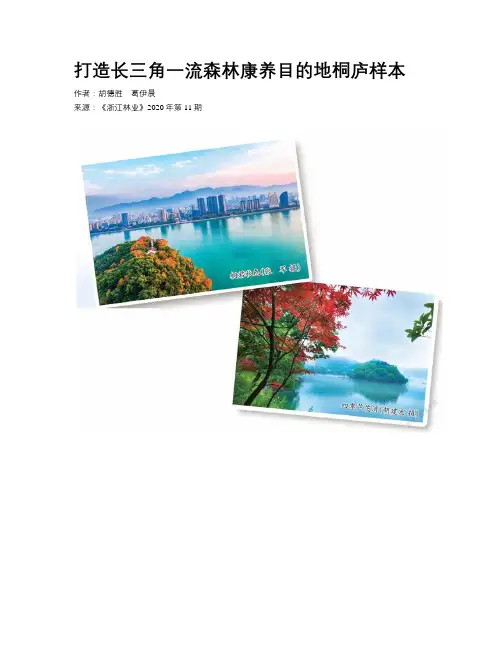 打造长三角一流森林康养目的地桐庐样本