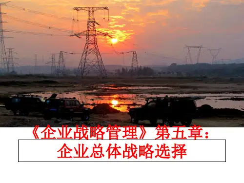 最新《企业战略》第五章：企业总体战略选择
