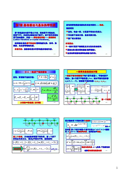 第3章 晶格振动与晶体热学性