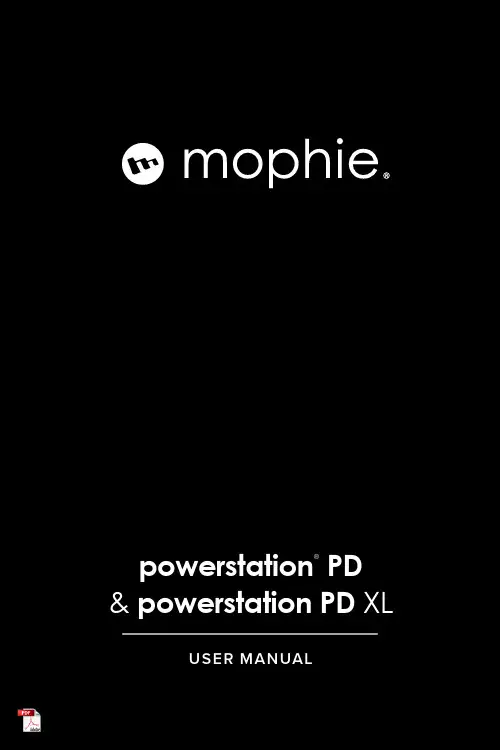 mophie 移动电源 PD与 PD XL说明书