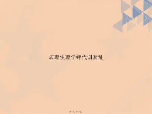 病理生理学钾代谢紊乱2讲课文档