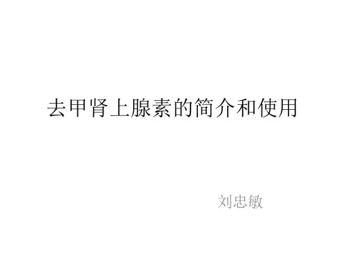 去甲肾上腺素简介和使用