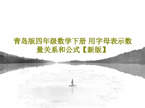 青岛版四年级数学下册 用字母表示数量关系和公式【新版】33页PPT