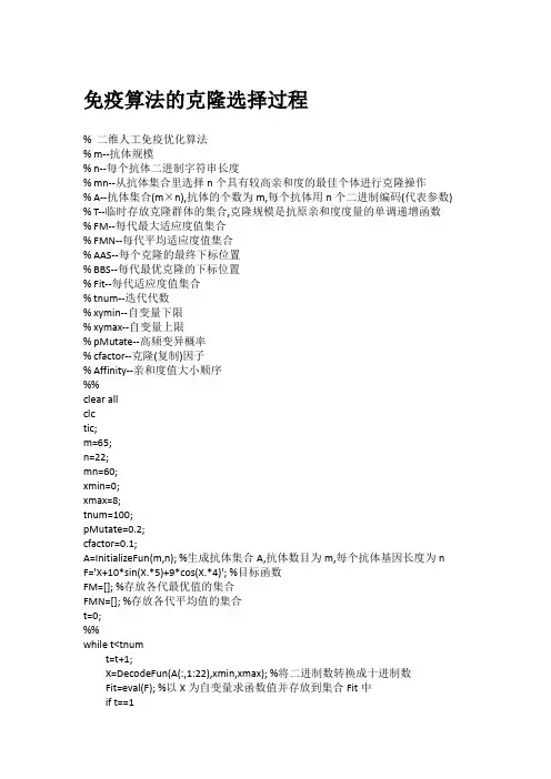 免疫算法的克隆选择过程