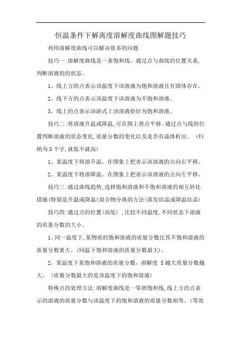 恒温条件下解离度溶解度曲线图解题技巧