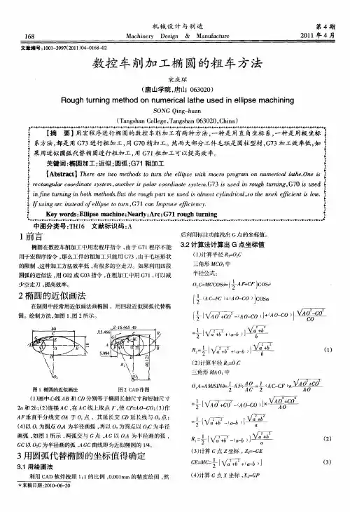 数控车削加工椭圆的粗车方法