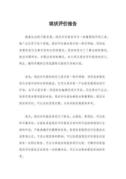 现状评价报告