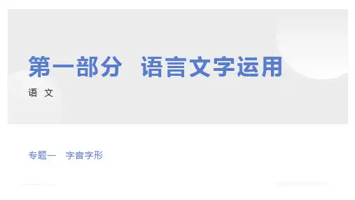 专题-语言文字运用(字音字形+词语运用)初中中考复习PPT课件