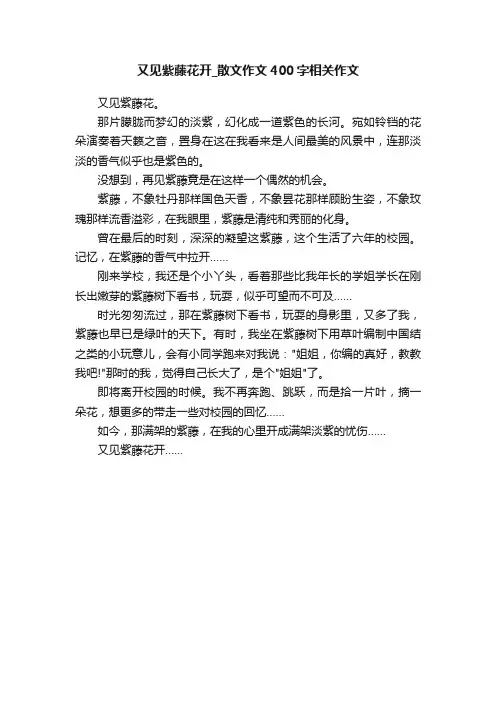 又见紫藤花开_散文作文400字相关作文