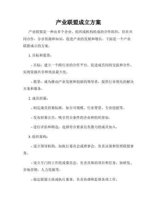 产业联盟成立方案