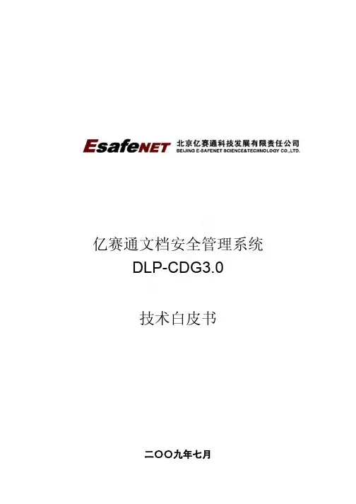 亿赛通文档安全管理系统DLP-CDG3.0产品技术白皮书