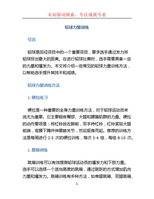 铅球力量训练