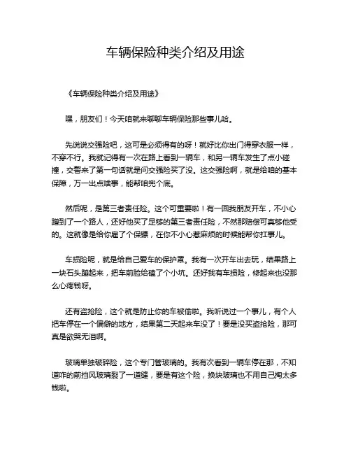 车辆保险种类介绍及用途