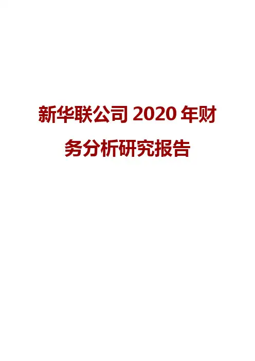 新华联公司2020年财务分析研究报告