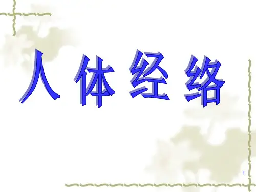 保健讲座之经络保健PPT课件