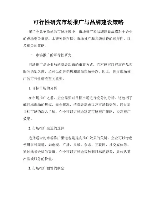 可行性研究市场推广与品牌建设策略