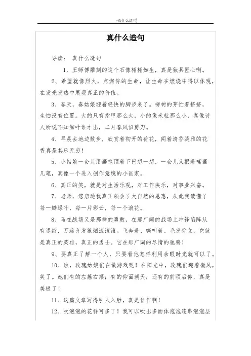 真什么造句