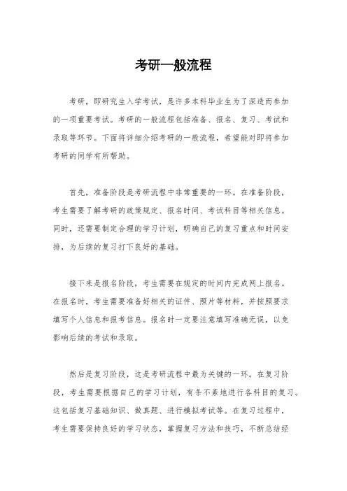 考研一般流程