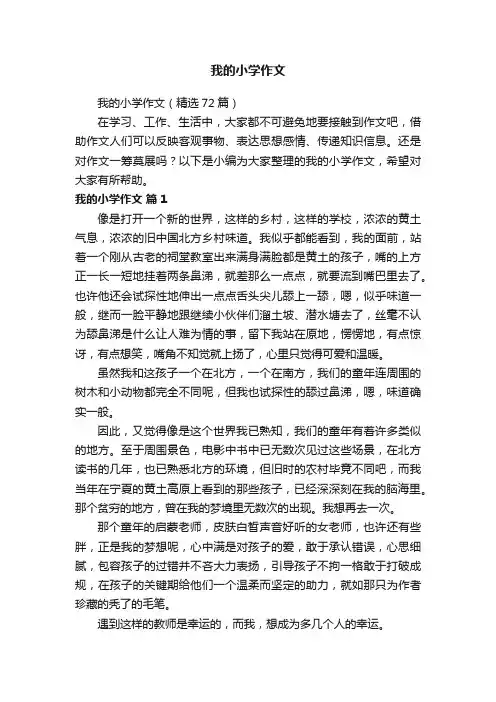 我的小学作文（精选72篇）