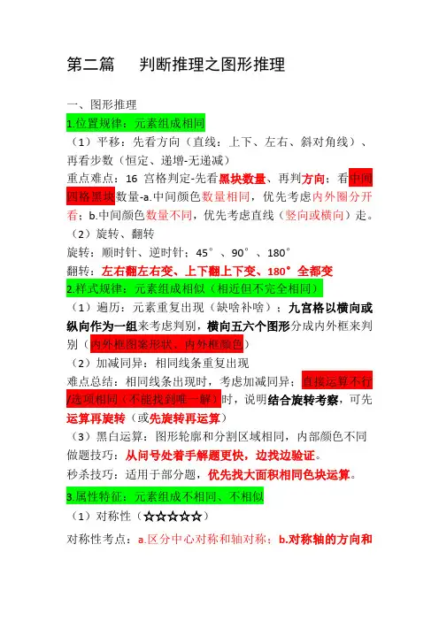 公务员考试判断推理之图形推理高分技巧(自我总结)
