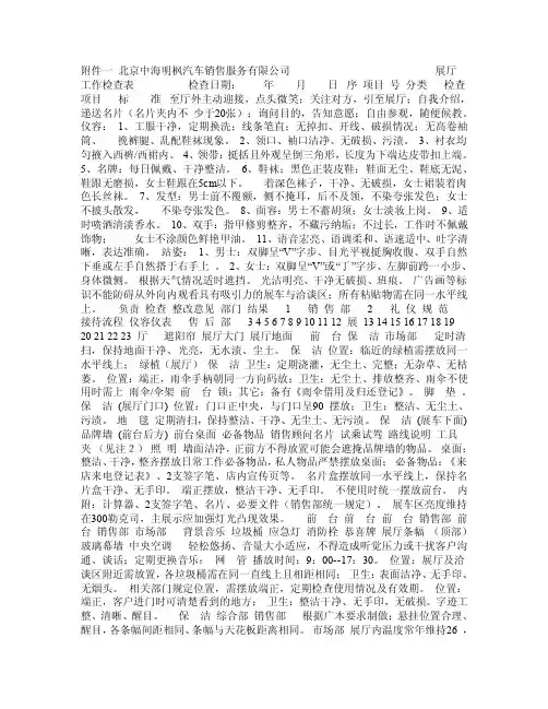 展厅检查表——精选推荐