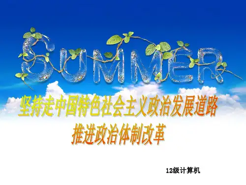 坚持走中国特色社会主义政治发展道路推进政治体制改革ppt课件