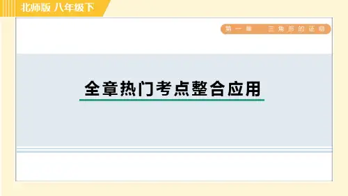 北师版八年级下册数学 第1章 全章热门考点整合应用 习题课件