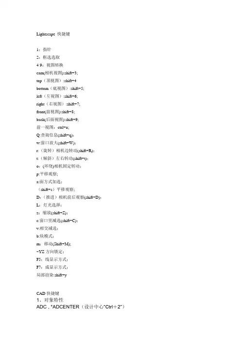 各设计软件快捷键大全