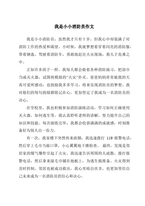 我是小小消防员作文